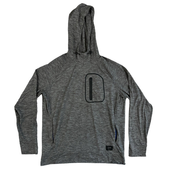 American Eagle Flex Pullover Gray Hooded‎ Sweatshirt Hoodie Men Size Large - Picture 1 of 7